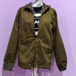 Olive green bomber jacket with